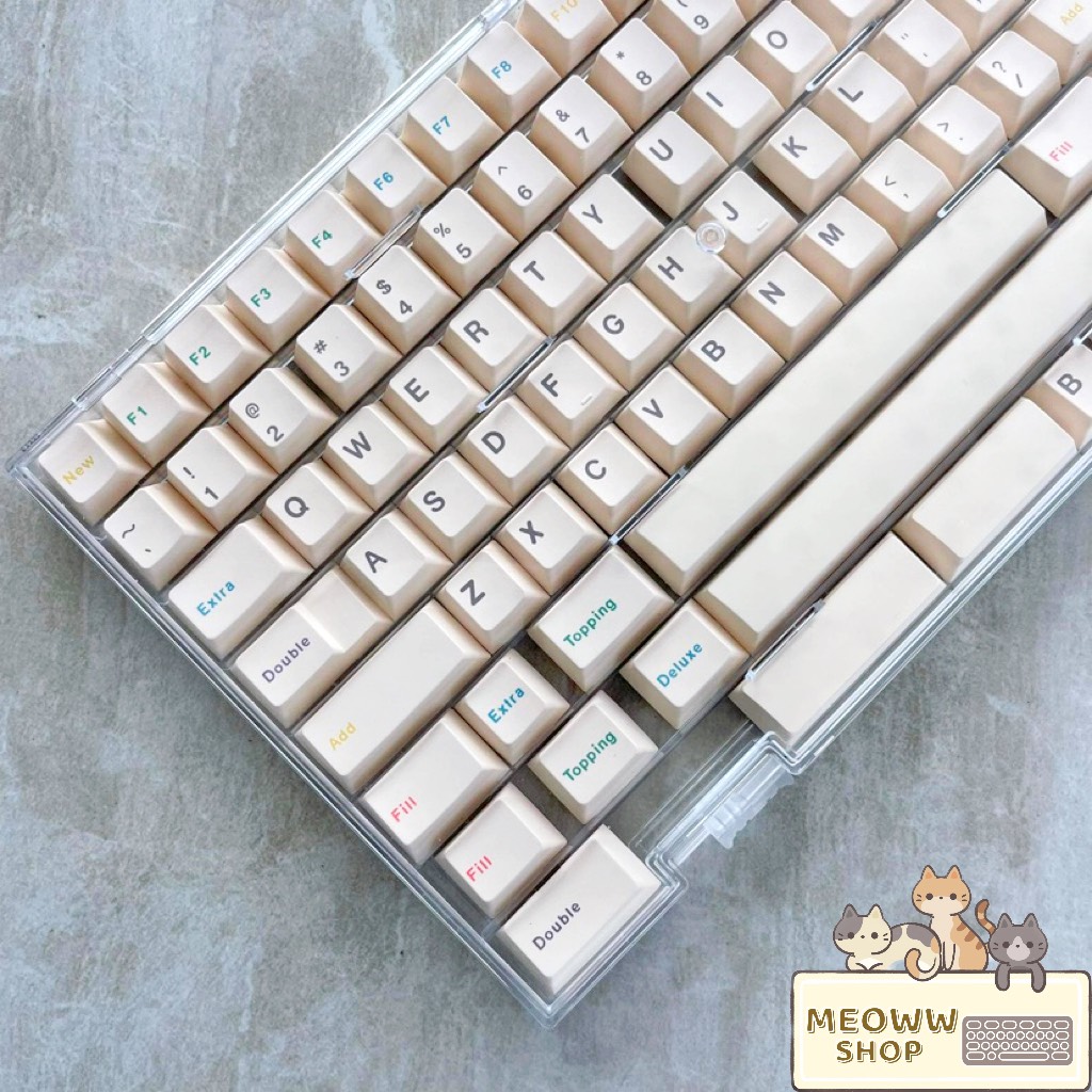 Keycap pbt Froyo cream cho bàn phím cơ