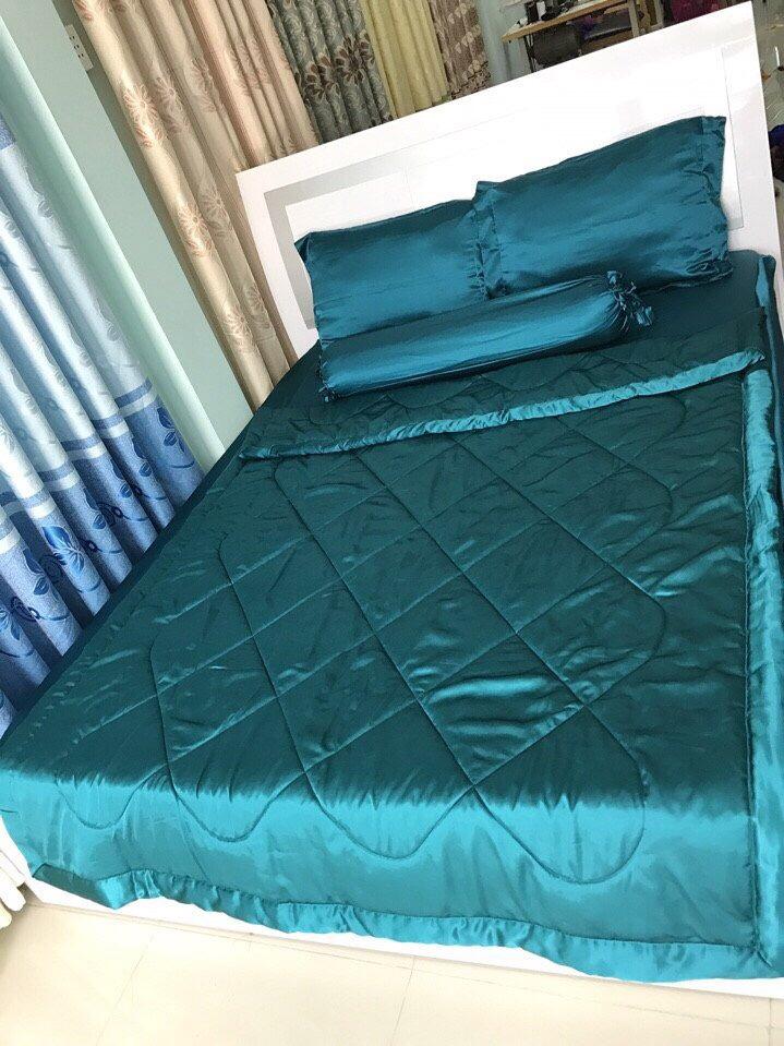 Bộ Chăn Drap Phi Lụa Cao Cấp 1m6 x 2m