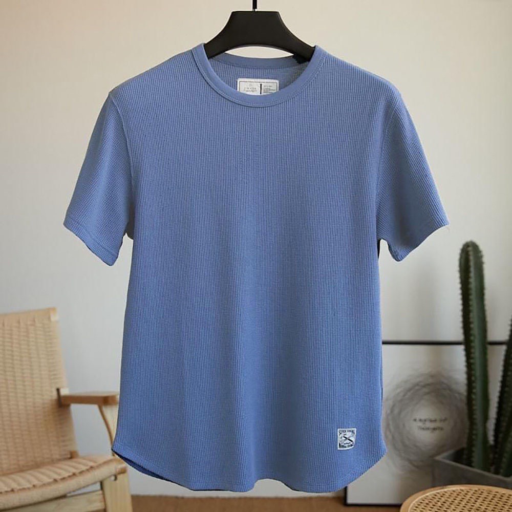 Áo phông nam tay ngắn cổ tròn chất thun cotton tổ ong co giãn 4 chiều mặc cực mát - AhStore