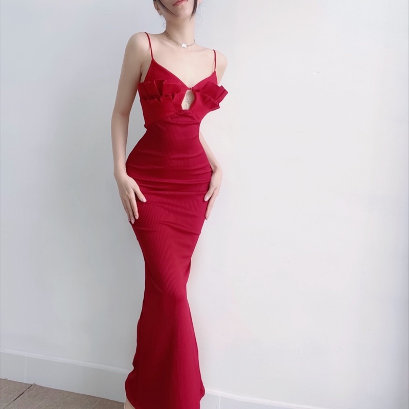 Đầm Body Maxi Hở Lưng Tôn Dáng