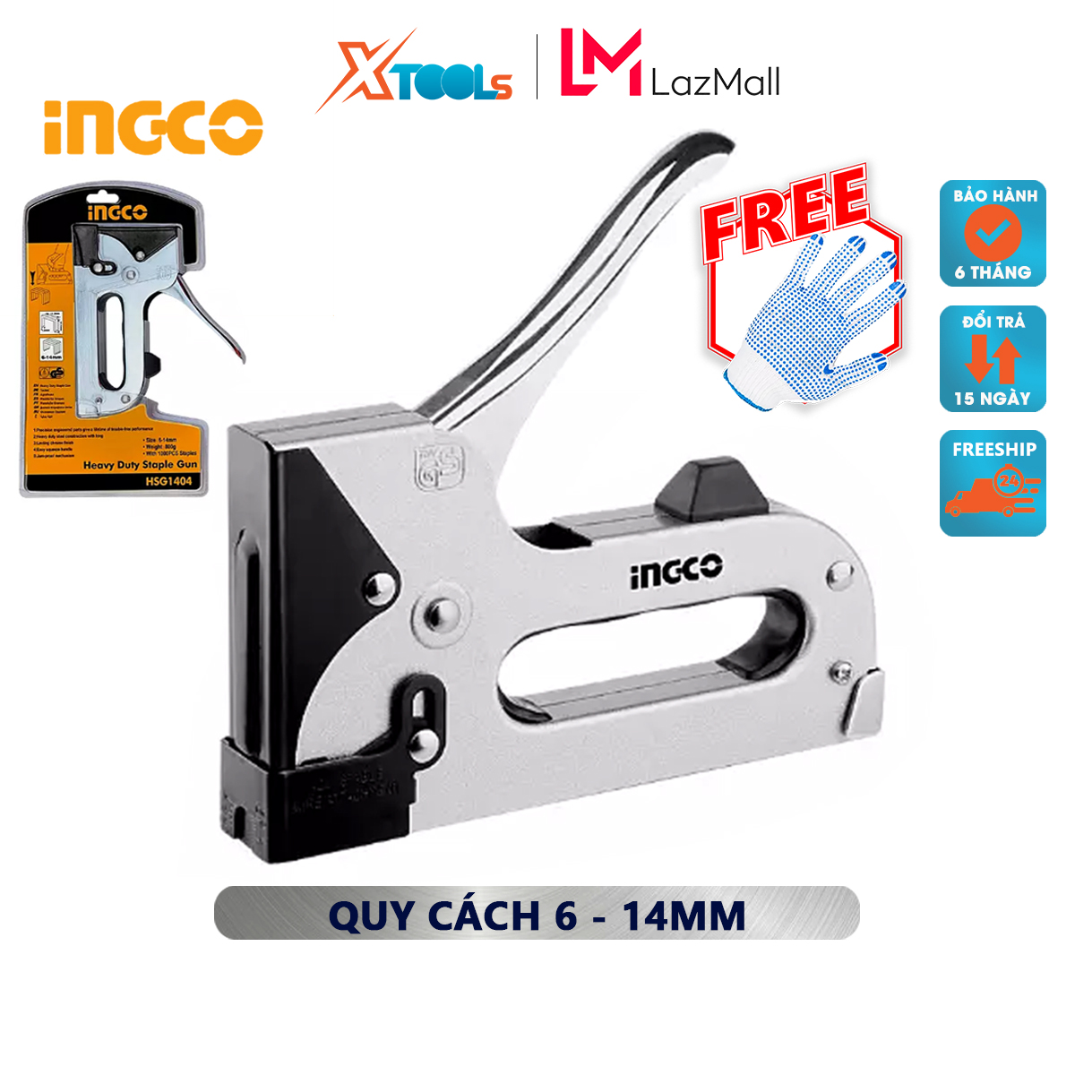 Nippers Press pin U ingco HSG1404 | pliers Press pin specifications: 6 - 14mm Weight: 0.6kg for closing exercise books and the materials is made up of pieces wood thin [genuine] [XTools]