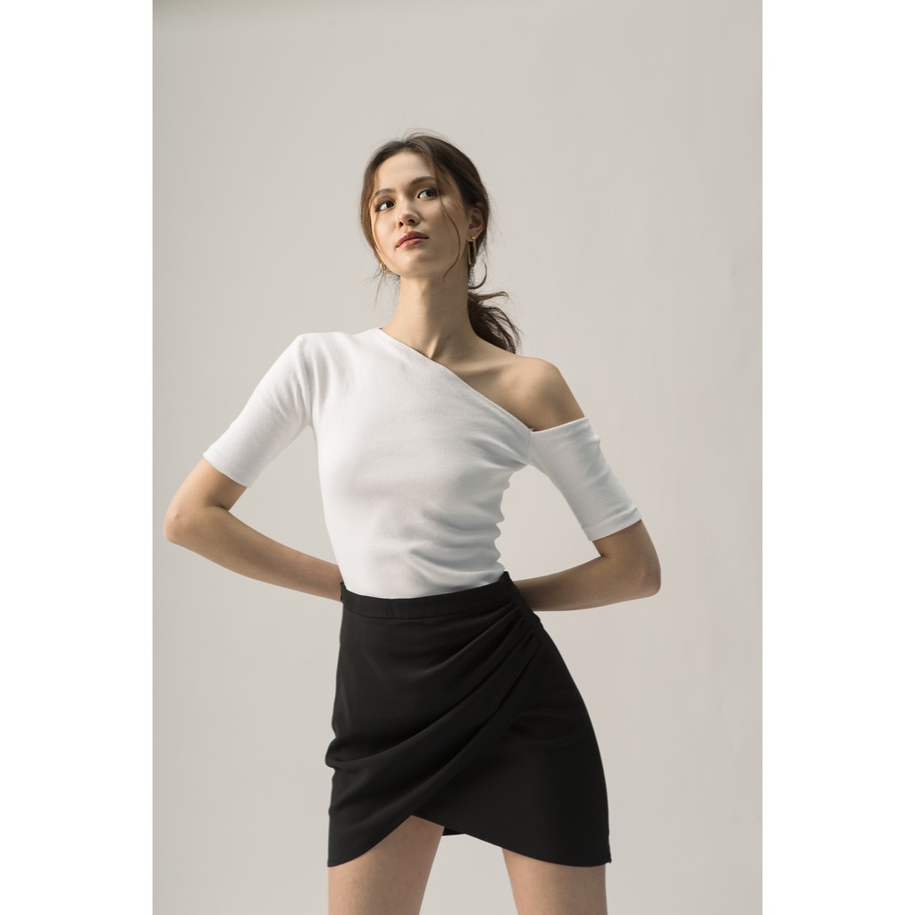 Chân váy vạt chéo xếp nhún - LUCY MINI SKIRT, SOLID
