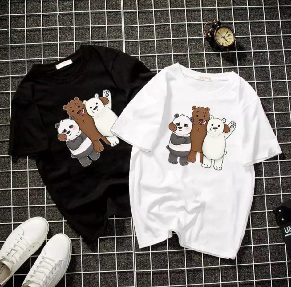 XẢ HÀNG - ĐỒNG GIÁ 19K Áo thun nam form rộng in hình 3 Chú Gấu Đứng độc đẹp vải dày mịn mát