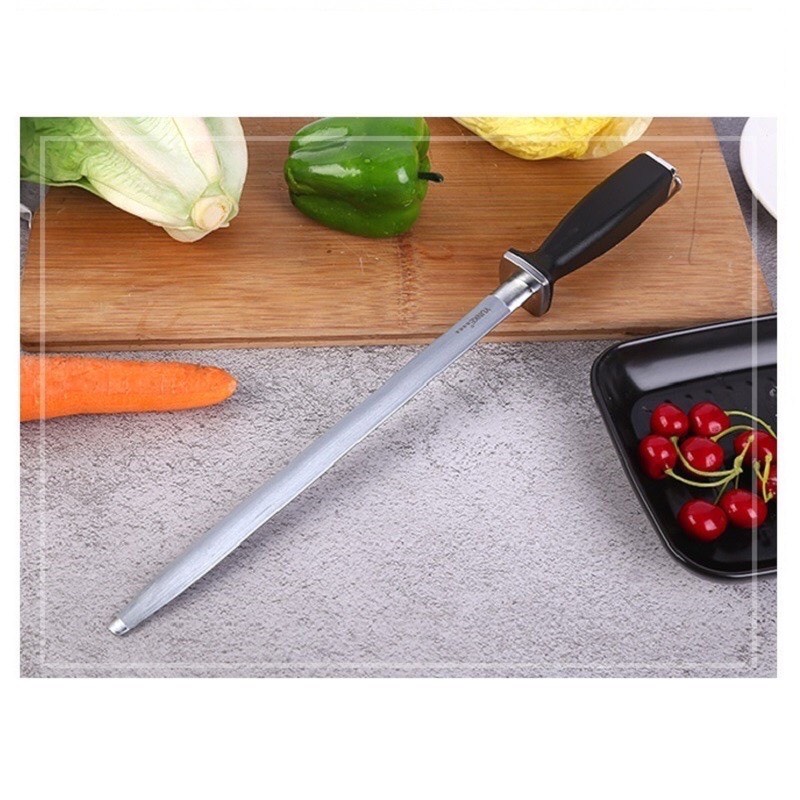 Dụng cụ mài dao,liếc dao, thép cacbon siêu cứng ( Cán Nhựa Đen )Siêu Bén