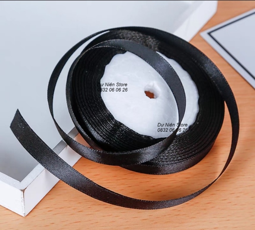 Ruy băng lụa 1cm đủ màu cuộn 22 yard.