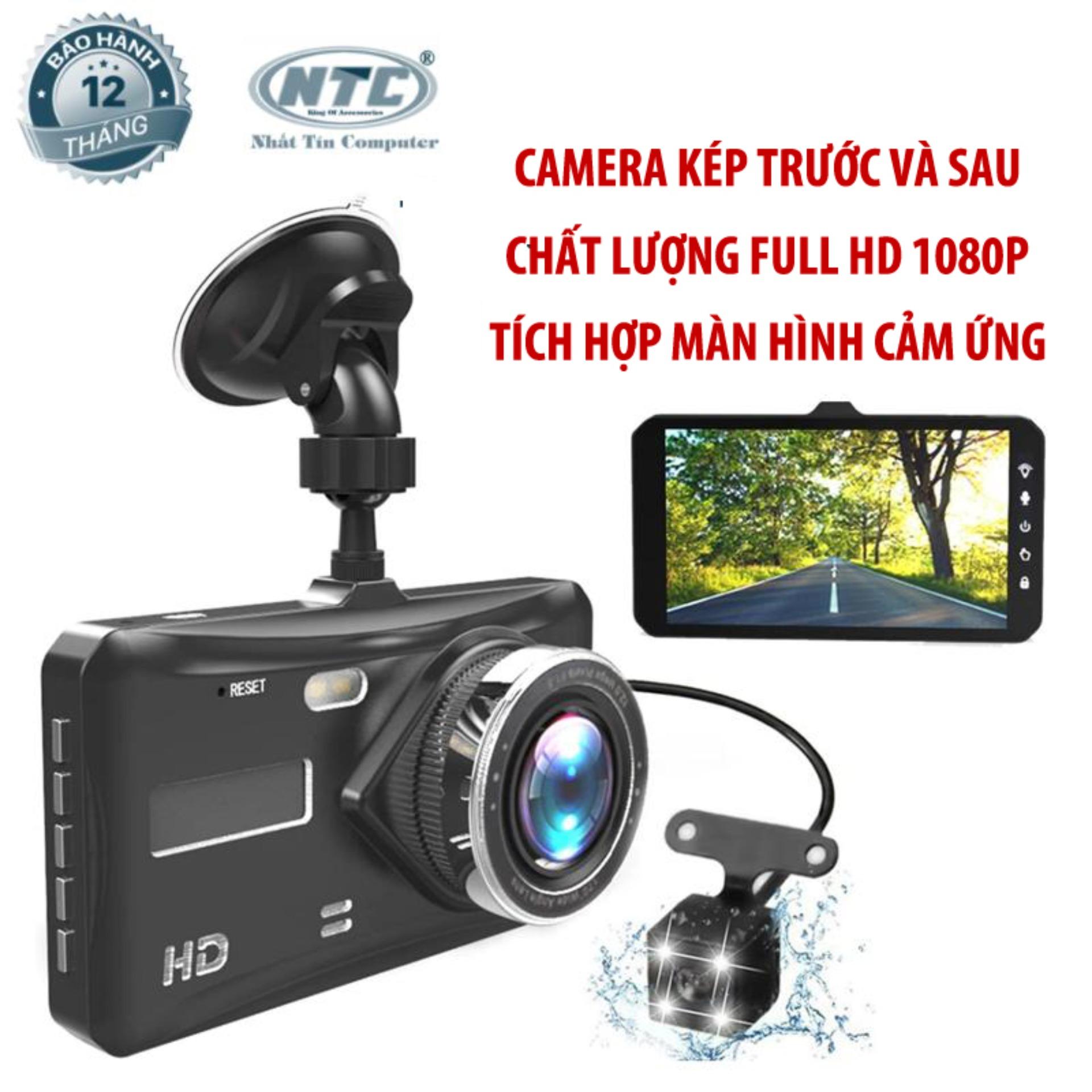 Camera hành trình kép trước sau Dual Lens dành cho ô tô hỗ trợ full HD - tích hợp màn hình cảm ứng