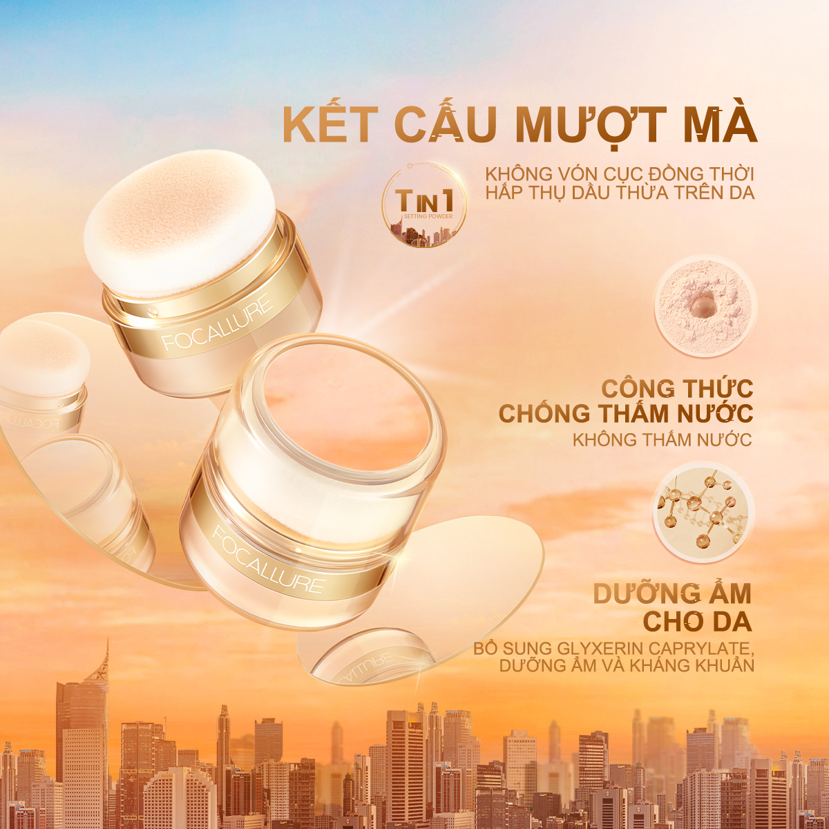 (HSD: 12/2025) FOCALLURE Phấn Đa Năng Phấn phủ Và Má Hồng Kiểm Soát Dầu 6g