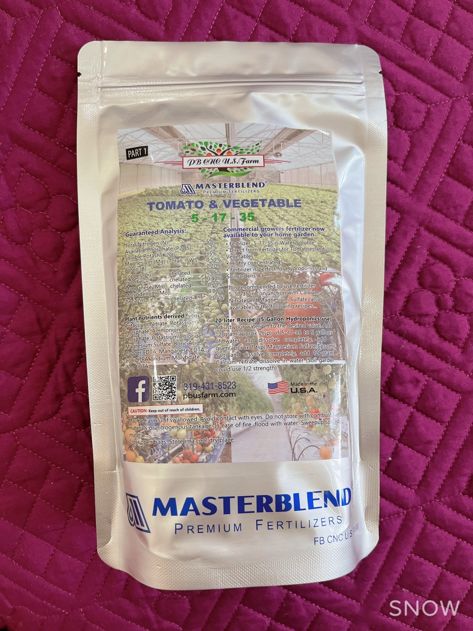 Phân bón cho Cà chua Masterblend 5-17-35( 1,25 kg)