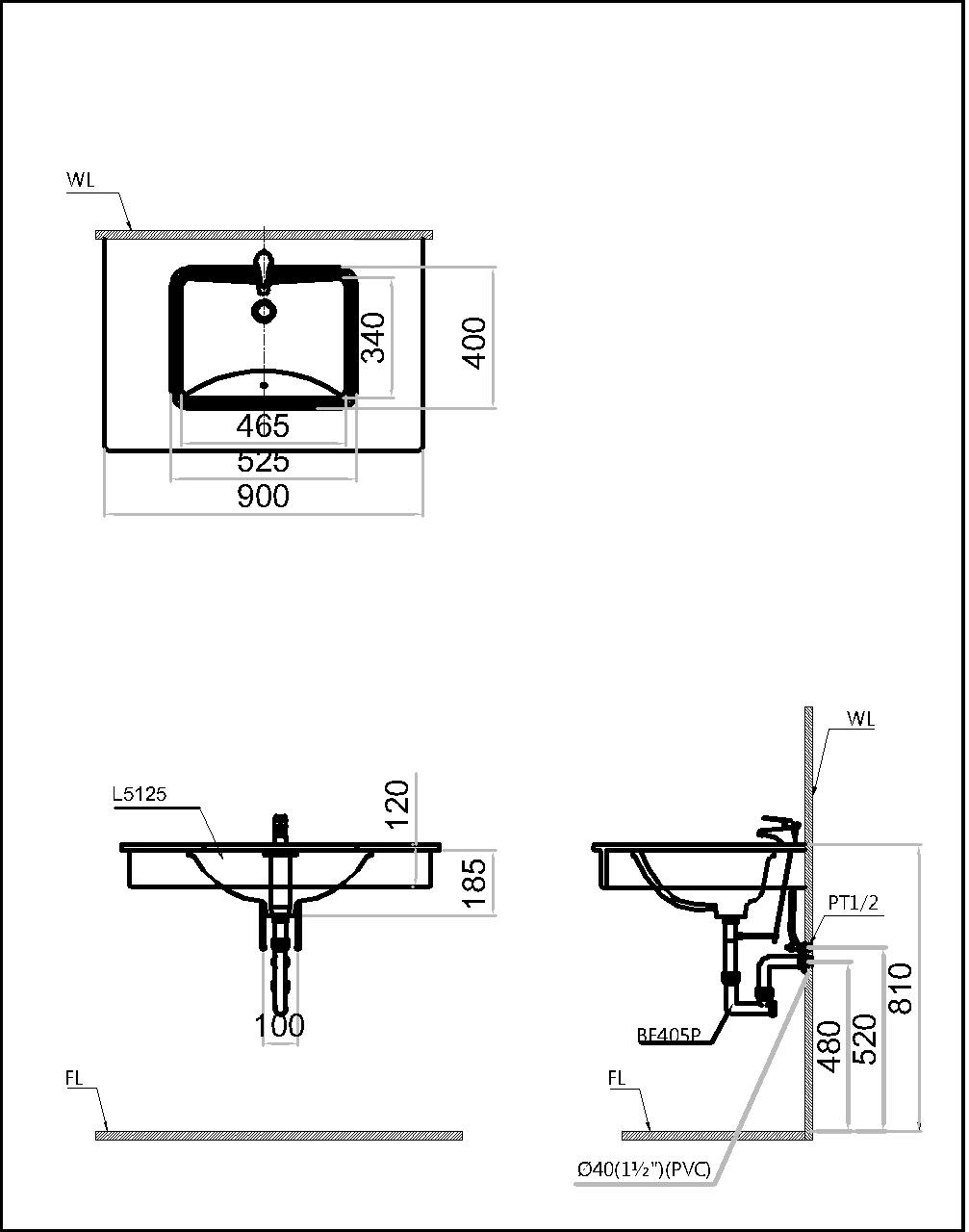 Chậu rửa mặt lavabo âm bàn L5125 Caesar