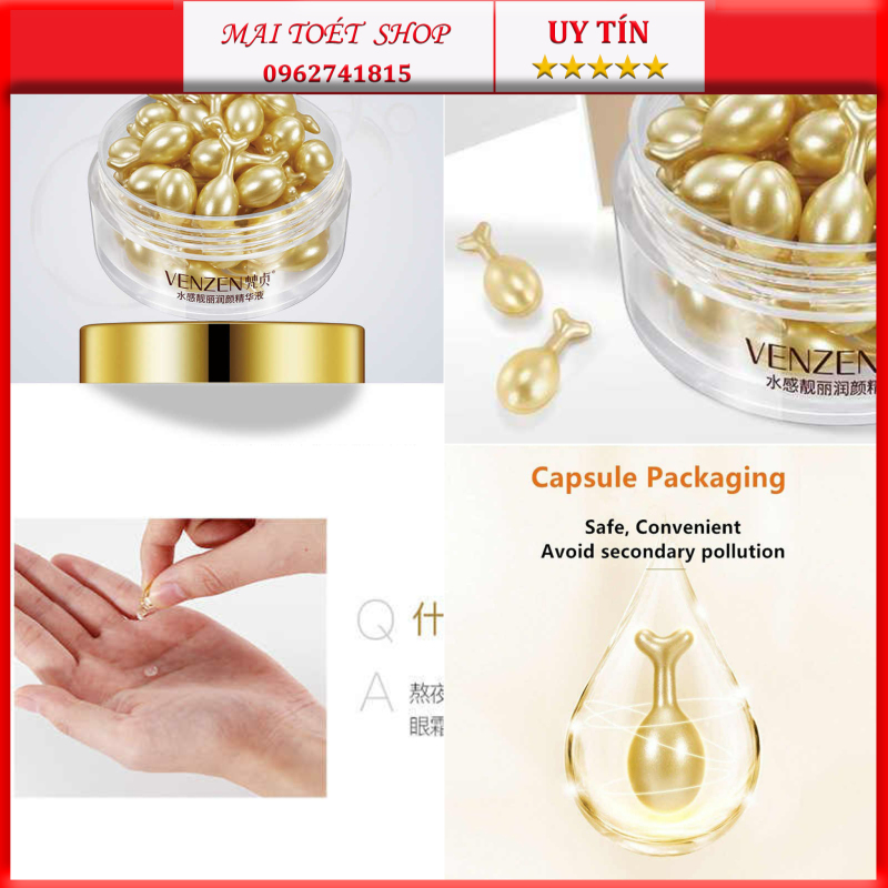 Venzen Tinh chất Hyaluronic Acid dạng viên nang dưỡng ẩm thu nhỏ lỗ chân lông nuôi dưỡng và phục hồi là dna 30g giá rẻ