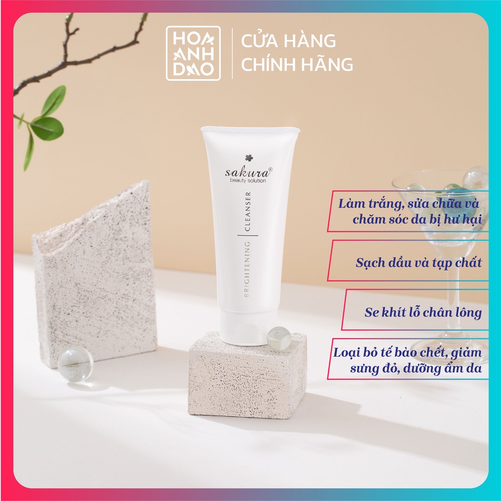 Sữa rửa mặt trắng da Sakura Brightening Cleanser