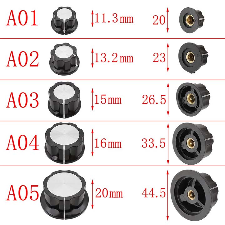 Núm Chiết Áp WX110 6mm MF-A04