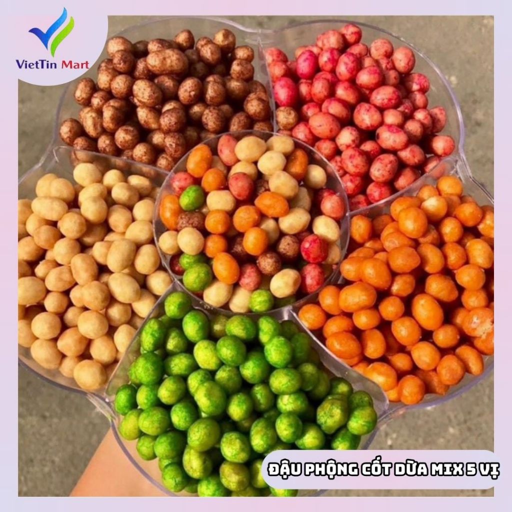 Đậu phộng cốt dừa mix 5 vị thơm ngon - Viettin Mart