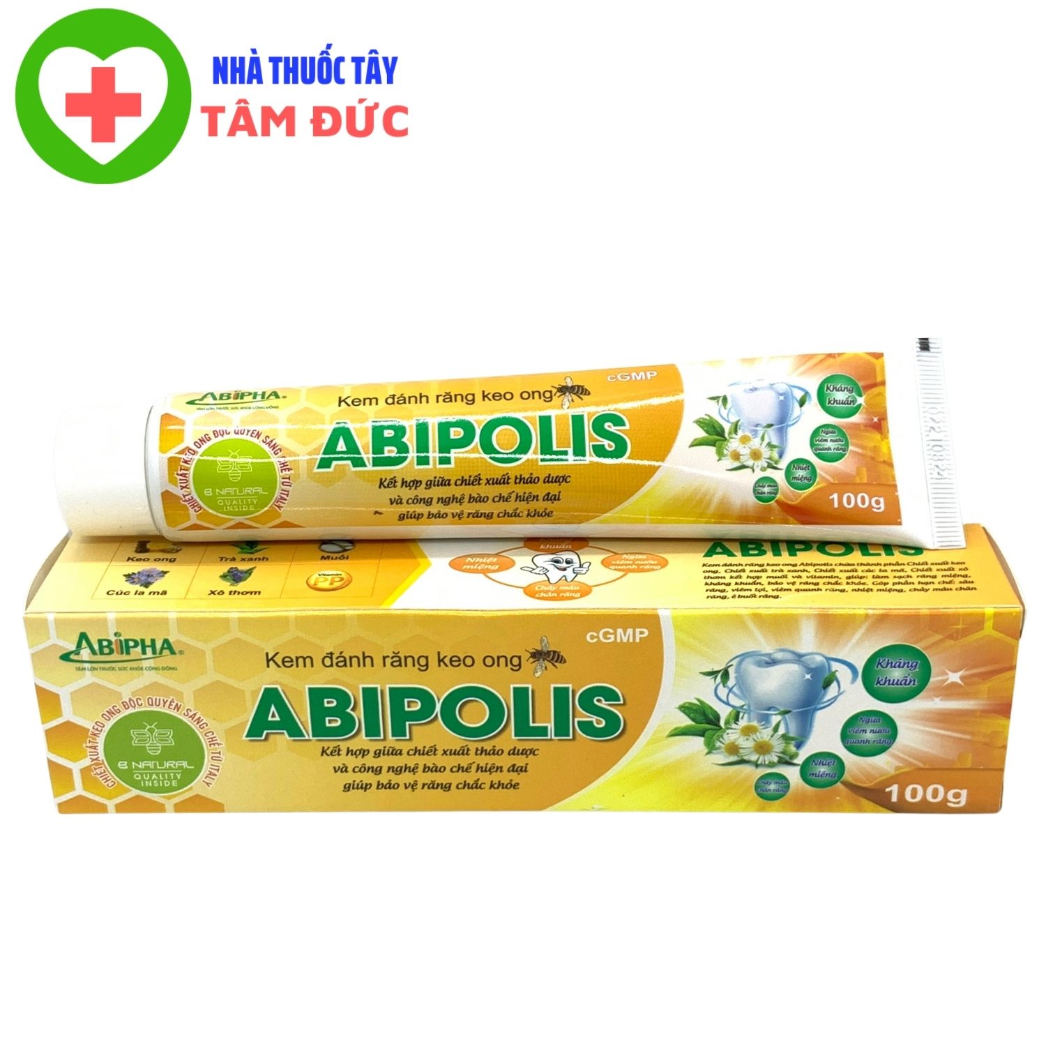 kem đánh răng keo ong dược liệu Abipolis 100g