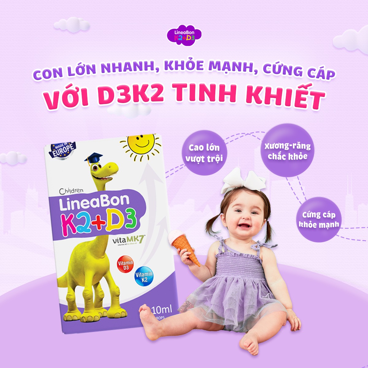 Lineabon d3k2 tinh khiết