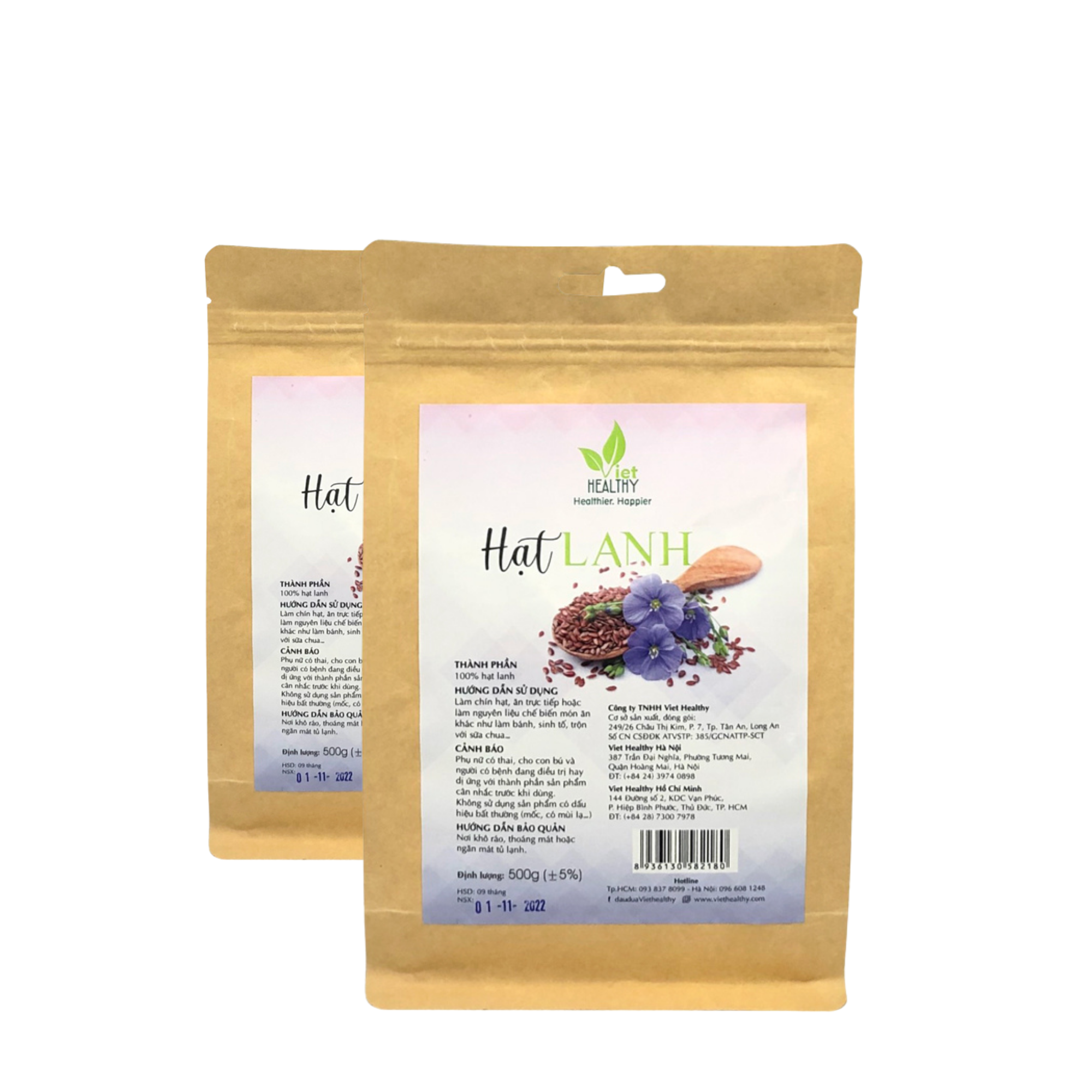 Hạt lanh túi 500gr Viethealthy