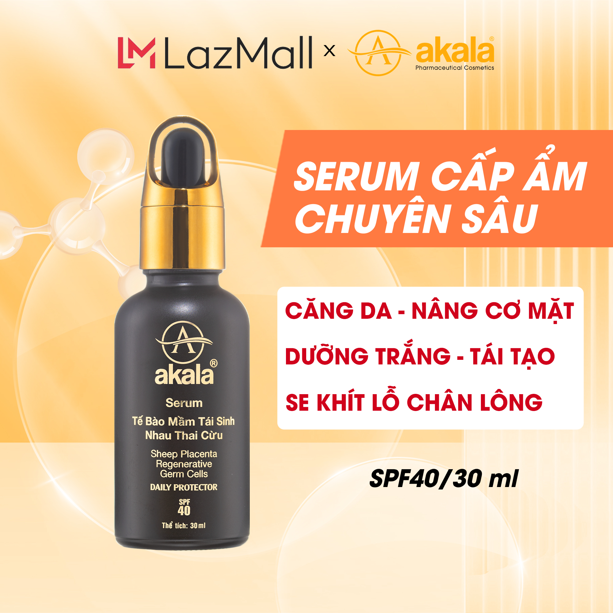Serum dưỡng trắng - tái tạo - căng da - nâng cơ mặt akala 30ml