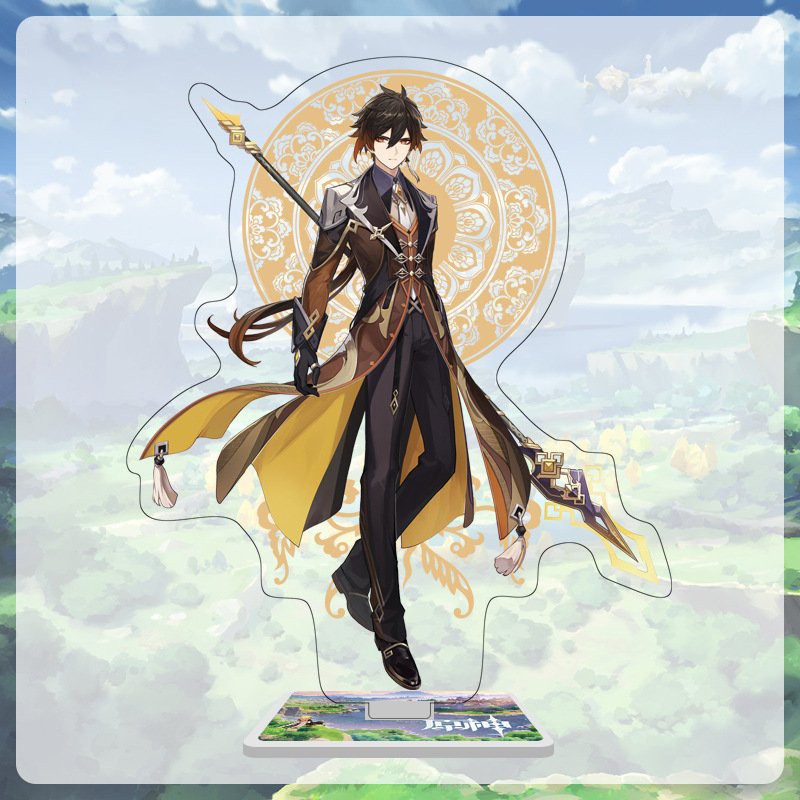 Mô hình nhân vật ZHONGLI mica standee GENSHIN IMPACT in hình anime chibi trang trí trưng bày