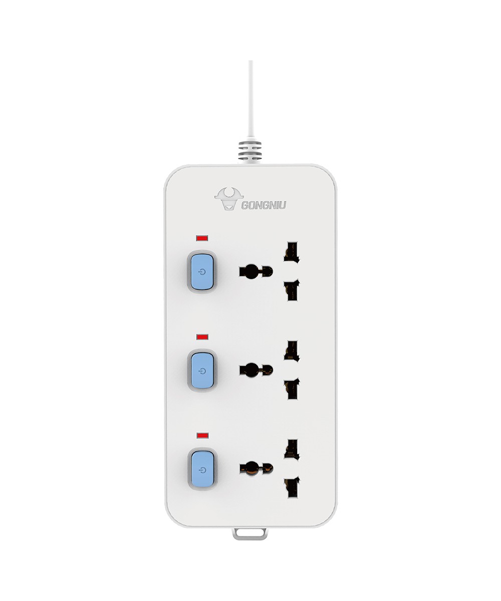 Ổ cắm điện gongniu 3 ổ đa năng 3 công tắc 2500w – n3030