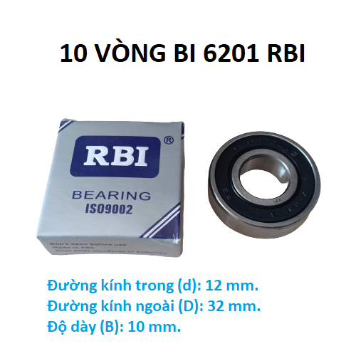 10 vòng bi 6201RBI chất lượng cao