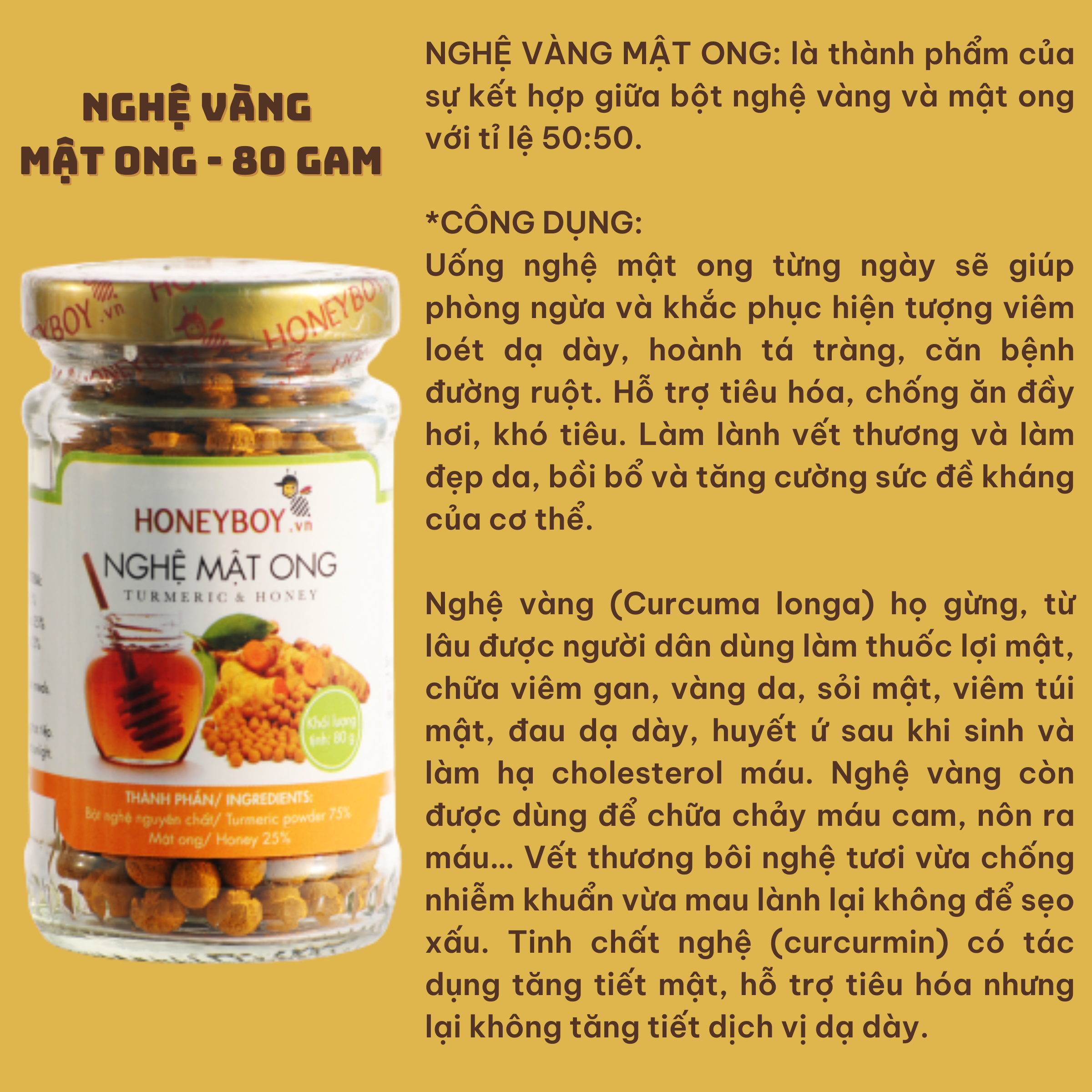 Nghệ Mật ong Honeyboy 80g