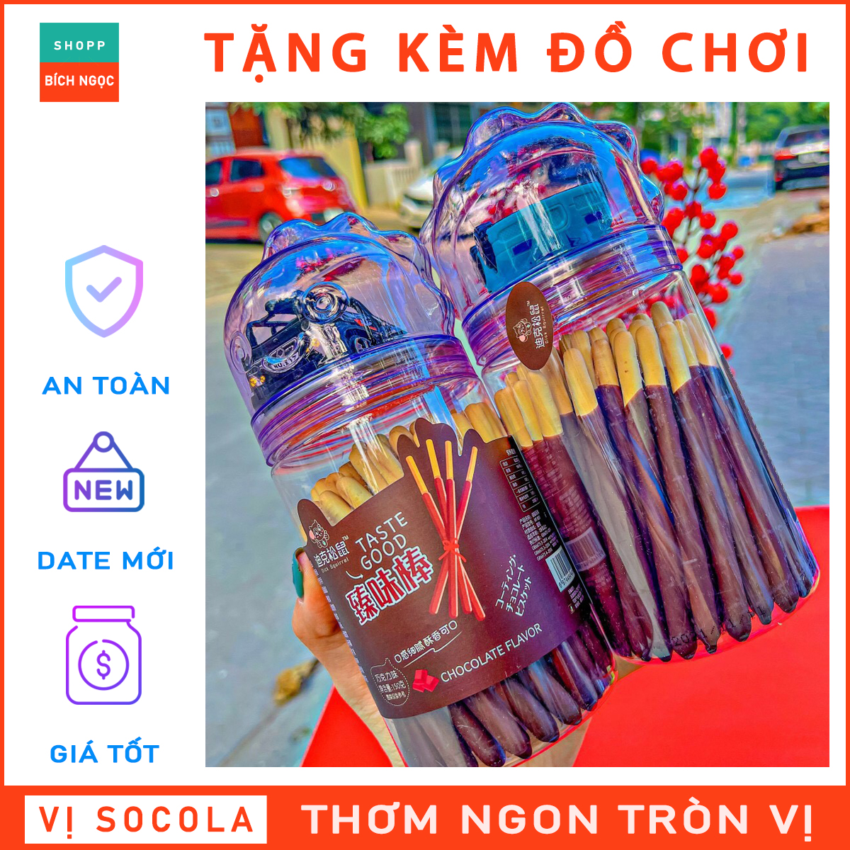 Hộp Bánh Quy Nấm Socola - Que Chấm Bodi's 150g