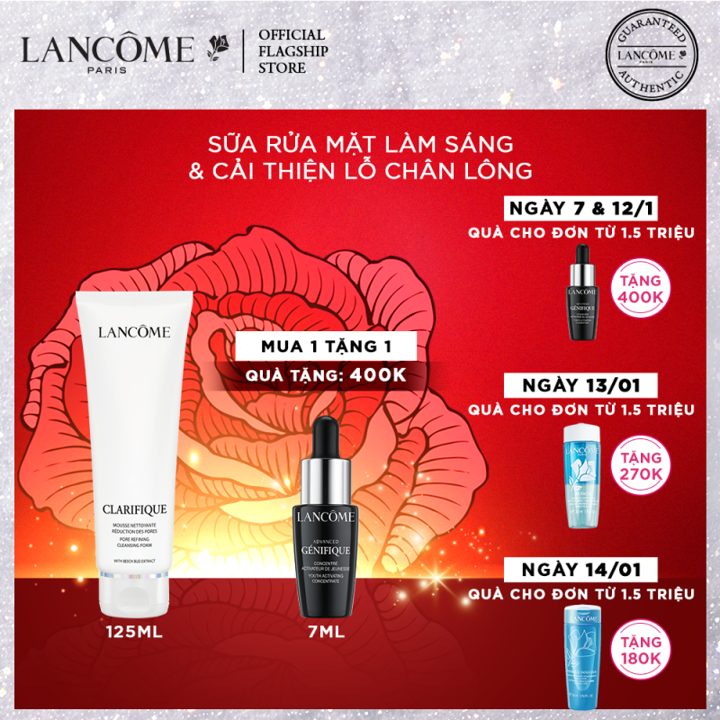 Sữa rửa mặt tạo bọt, làm sáng & cải thiện lỗ chân lông Lancome Clarifique Cleansing Foam 125ml giá rẻ