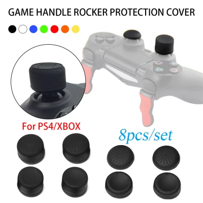 MSRC 8Pcs /Set Anti-slip Replacement Parts Controller Accessories Games Joystick Cap Thumb Stick Grip Silicone Cover Rocker Protecfive Sleeve
