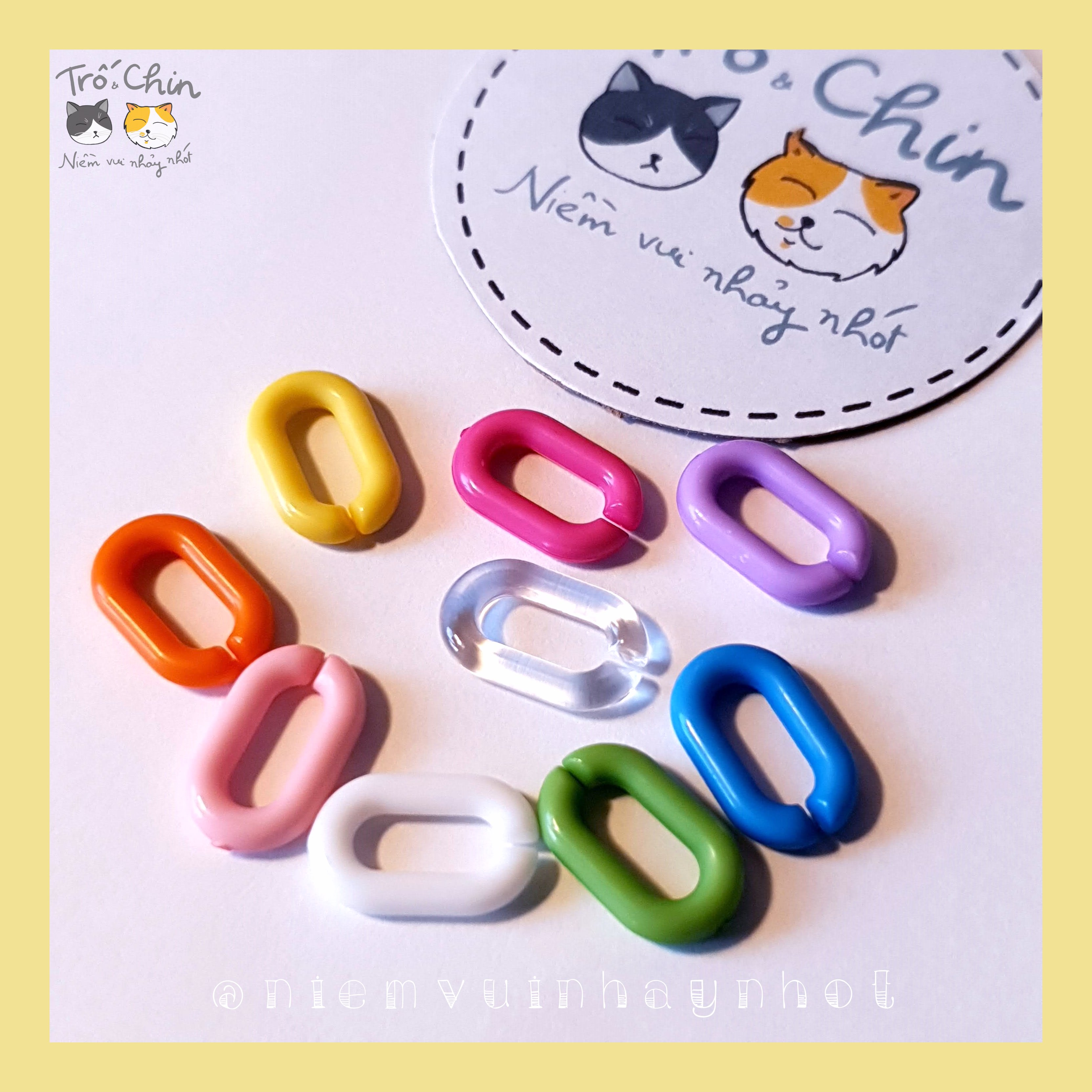 Set 10 mắt xích nhựa bé, có thể tháo lắp size 15*10mm