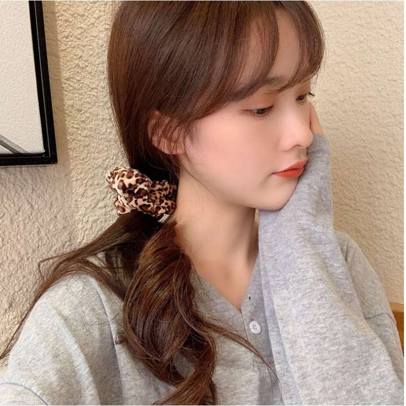 [HCM]Dây Buộc Tóc  Vòng Cột Tóc Hàn Quốc  Nhung Da Beo Siêu Cute - KT09
