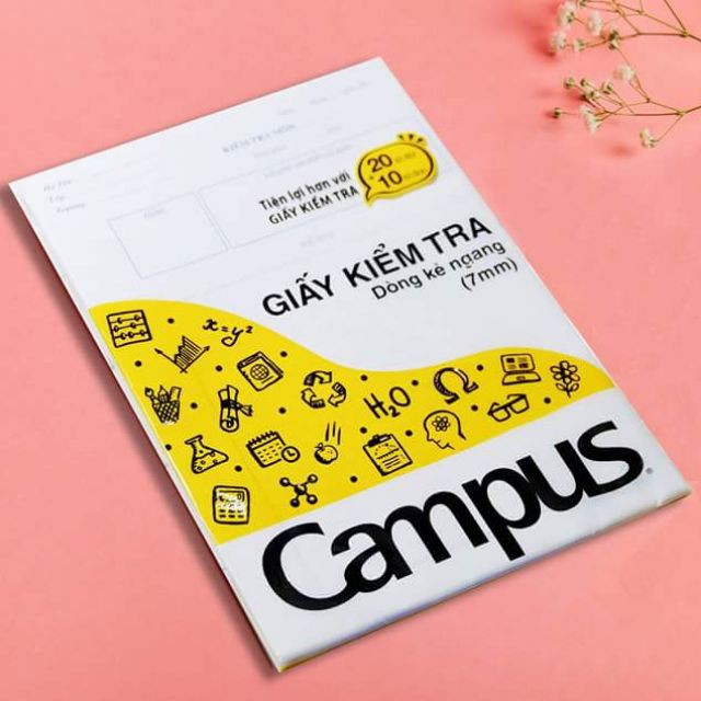 Giấy kiểm tra cấp 2 dòng kẻ ngang Campus