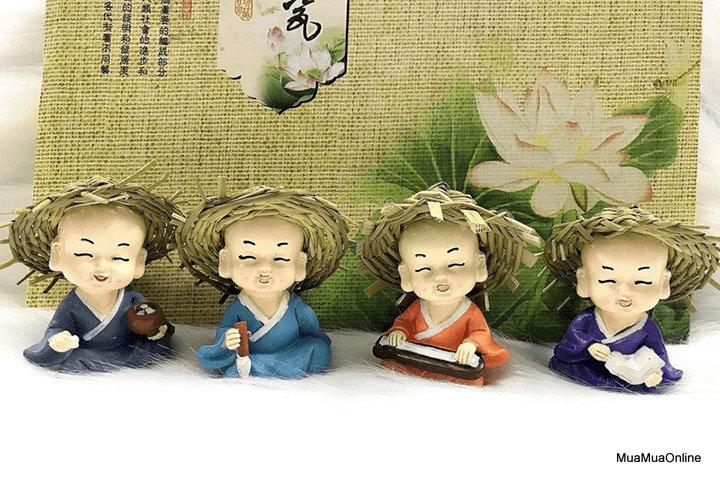 Bộ Tượng 4 Chú Tiểu Đội Nón Lá