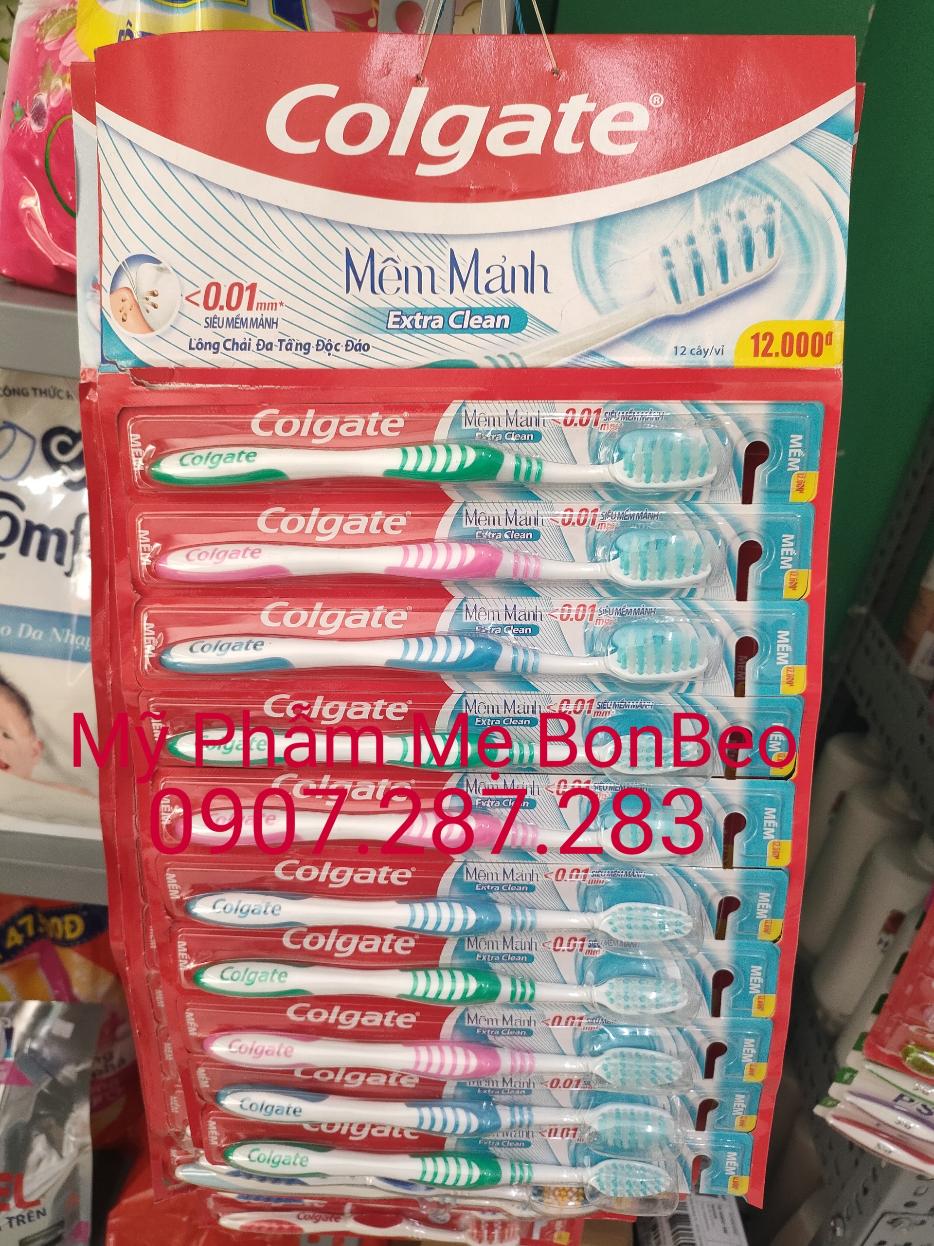 Bàn chải Colgate Mềm Mảnh Extra Clean 0.01mm (Loại 12k)
