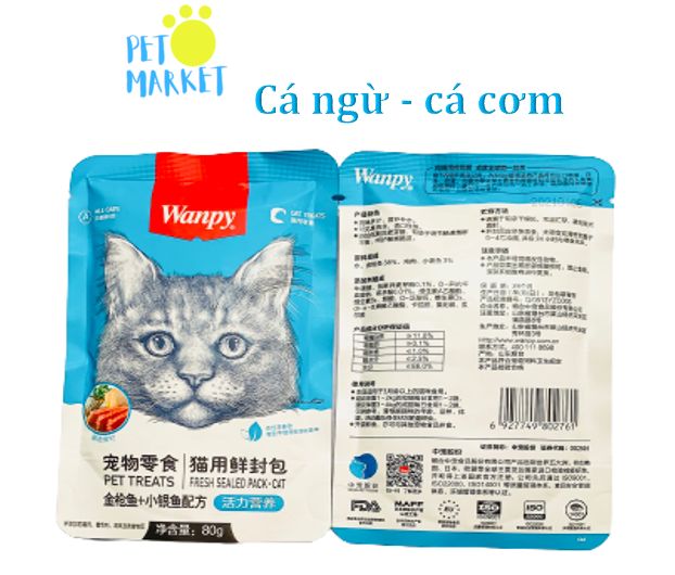 PATE WANPY 80G TƯƠI DINH DƯỠNG CAO CẤP CHO MÈO