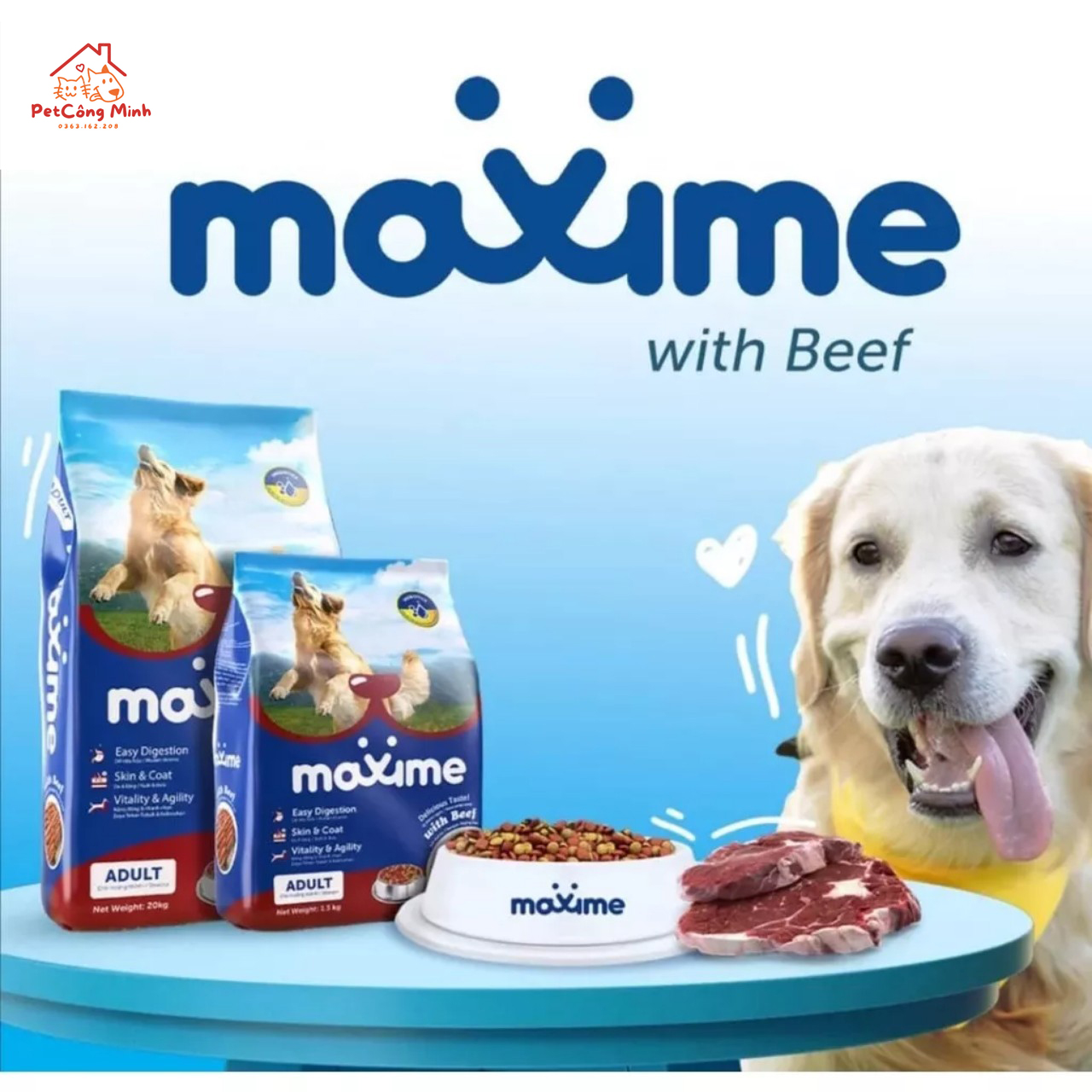 Hạt cho mèo,chó Maxime gói 1kg