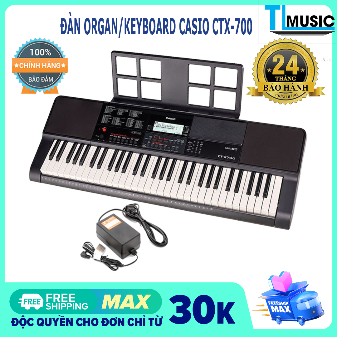 Chính hãng Đàn organ di động Casio CTX700 Kèm Nguồn + Giá nhạc Casio