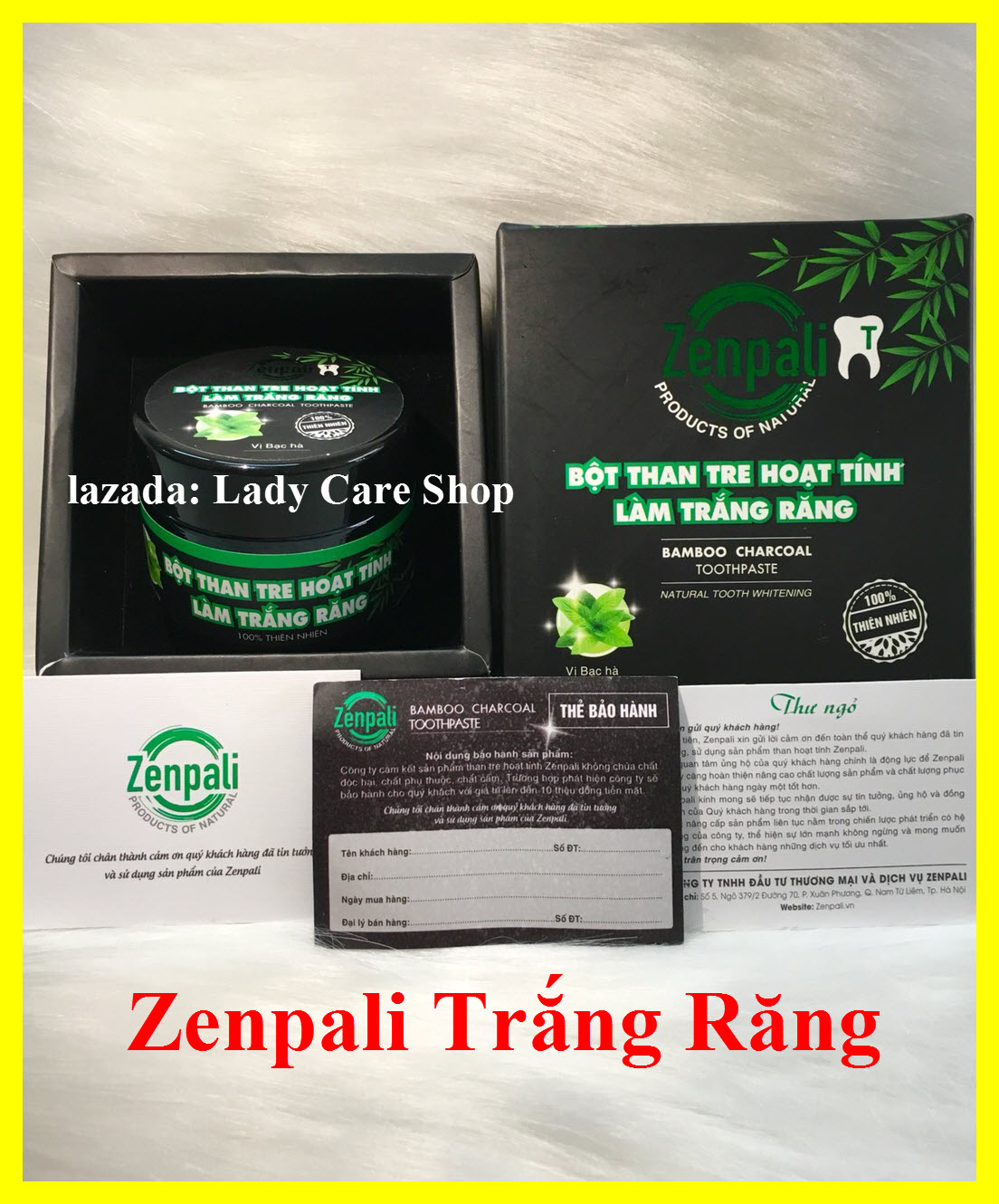 [HCM]Bột than tre hoạt tính trắng răng ZENPALI Chuẩn