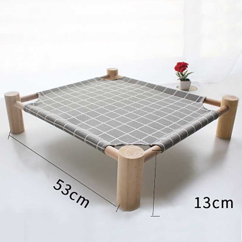 Giường gỗ bọc vải cho thú cưng chó mèo