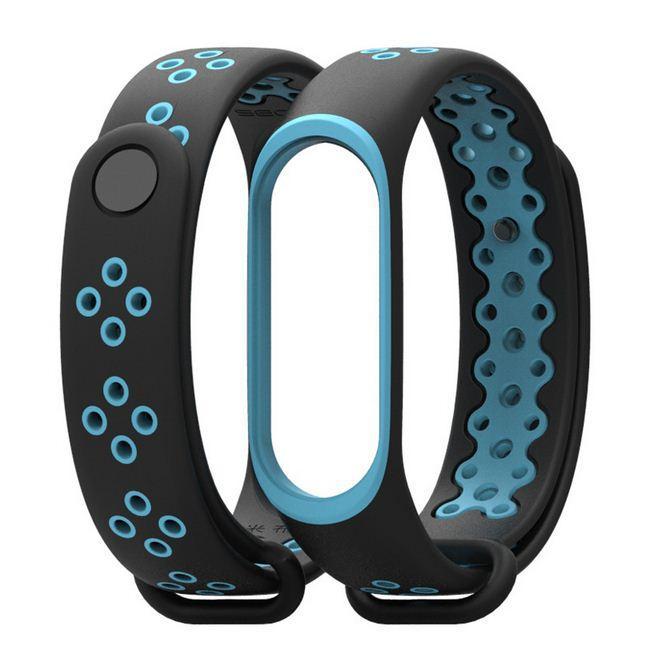 MIBAND 3/4 Dây Thay Thế Đồng Hồ - Dáng thể thao (Đen - Xanh Dương) - TTE