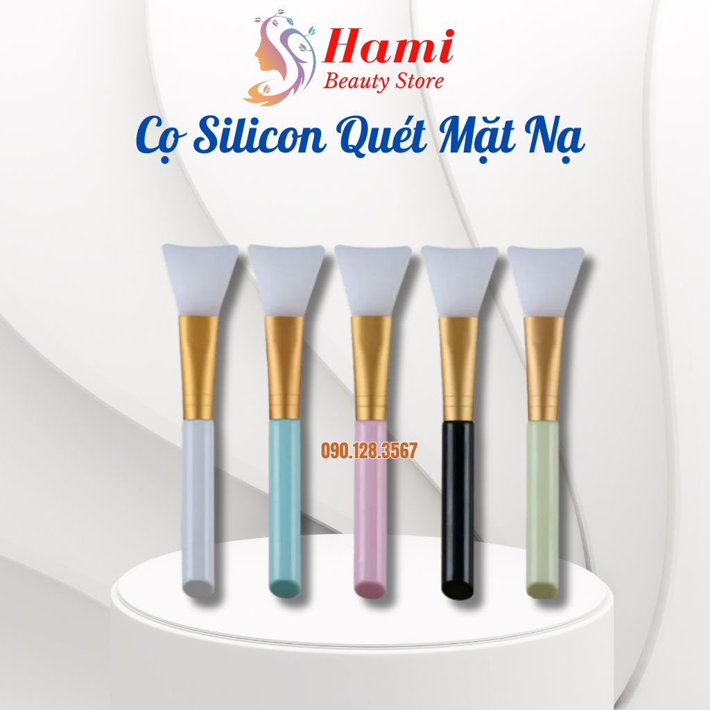 Chổi Cọ Trộn Mặt Nạ Silicon 14x3cm l Chổi Đắp Mặt Nạ Mềm Chuẩn Spa