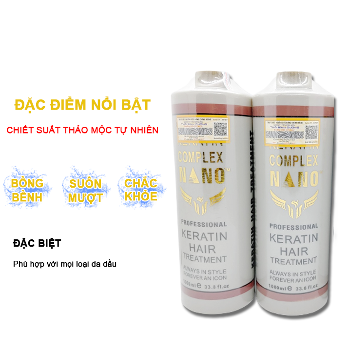 Kem ủ tóc KERATIN COMPLEX NANO 1000ml - Ủ tóc phục hồi Keratin siêu mềm mượt