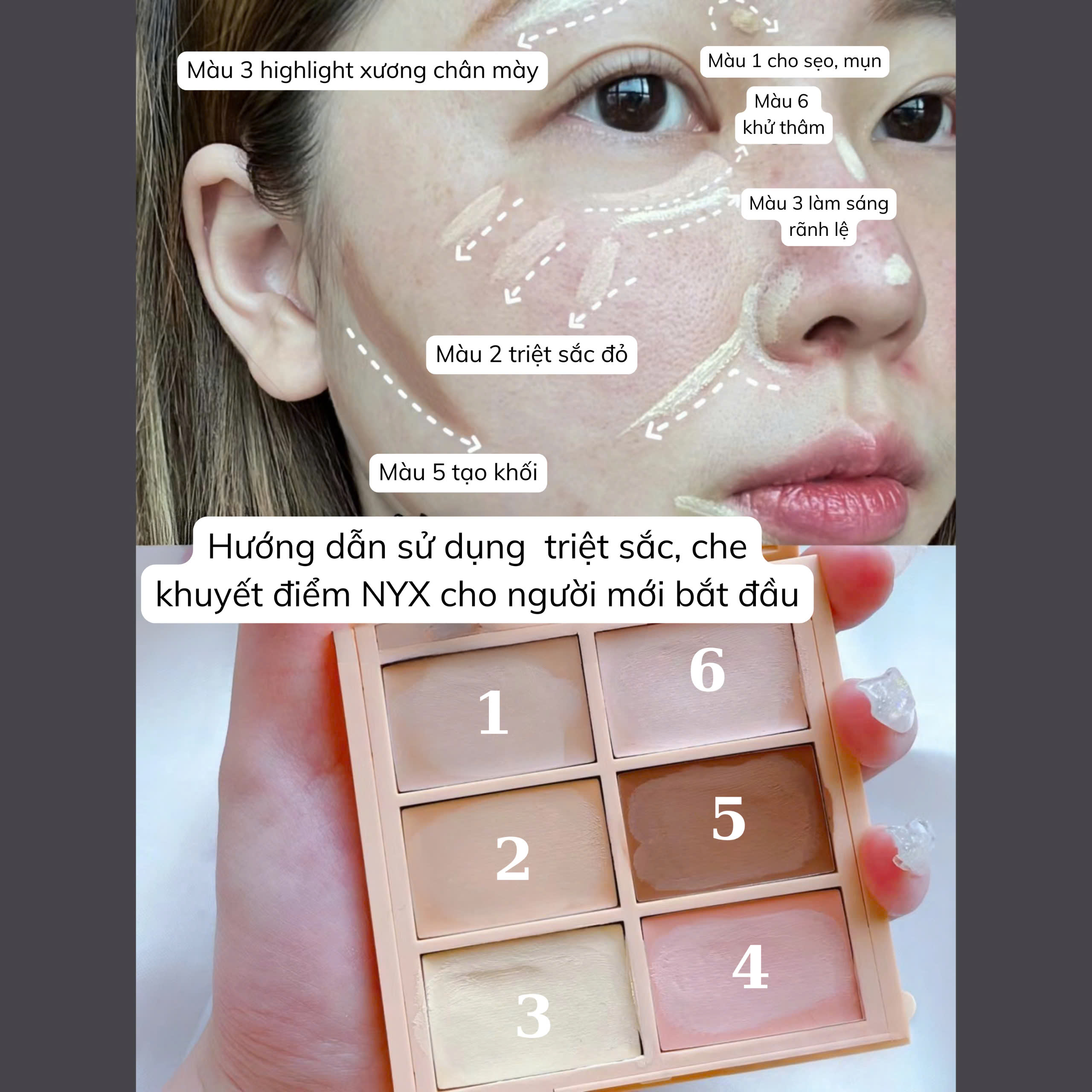 Bảng che khuyết điểm, triệt sắc NYX color Correcting Concealer
