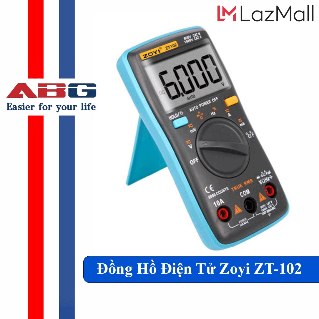 Đồng hồ đo điện vạn năng zoyi zt-102 đo điện đa năng hiển thị kỹ thuật số đồng hồ đo von kế, đo tụ, điện áp, đo nhiệt độ, dòng ac/dc đa năng - hàng chính hãng bh 12 tháng