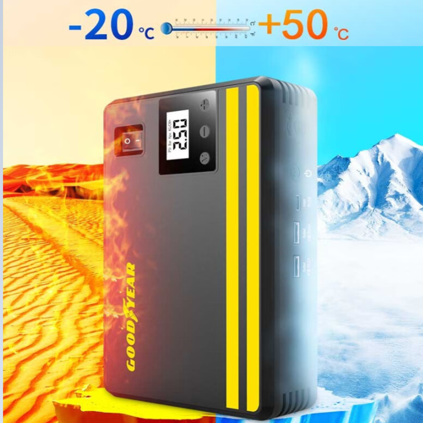 Bộ kích nổ kiêm bơm lốp ô tô và sạc dự phòng Goodyear GY-5296, dung lượng 10400mAh