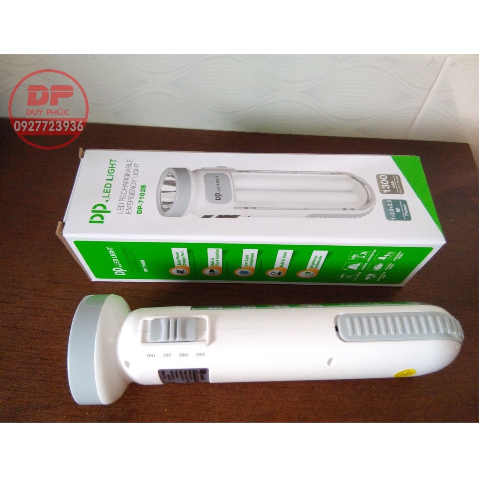 Đèn Pin Cầm Tay ,Đèn Pin Led Sạc Điện Cao Cấp 3 Chế Độ DP 7102b
