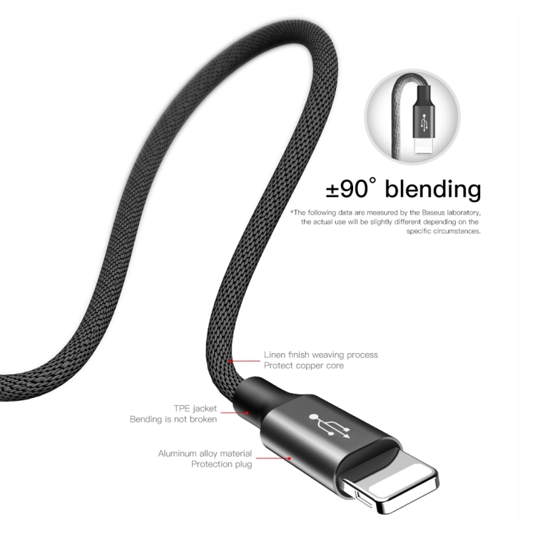 Cáp iPhone sạc nhanh lightning Baseus Artistic striped USB cable For iP 2A 5m CALYW-M01