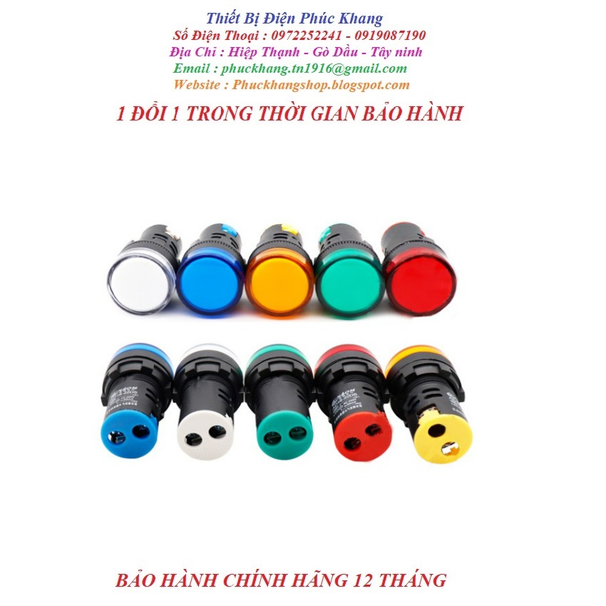 [FREESHIP] Đèn báo pha 220v. đèn báo tủ điện Φ 22