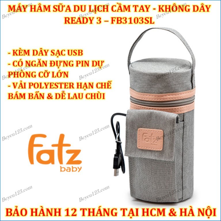 Túi vải ủ ấm bình sữa Dụng cụ hâm sữa du lịch cầm tay Fatzbaby