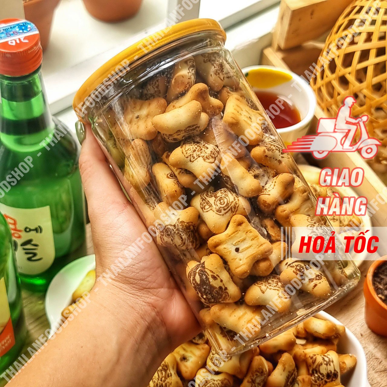 Bánh gấu socola thái lan - lon 250gr