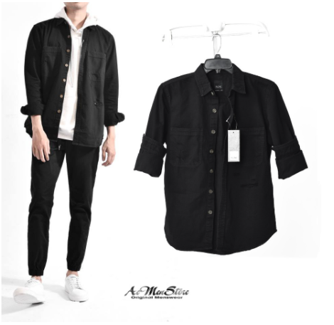 Áo sơ mi nam Denim wash xanh nhạt